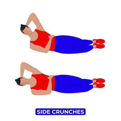 Person doing side crunches left