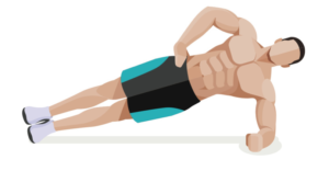Person doing side plank left